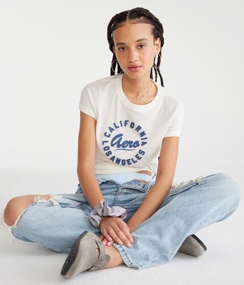 Aeropostale Cali Circle Appliqué Graphic Tee Aeropostale Cali Circle Appliqué Graphic Tee