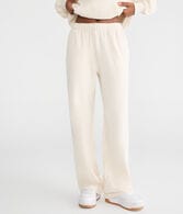 Cloud Soft Rhinestone Heart High-Rise Wide Leg Sweatpants