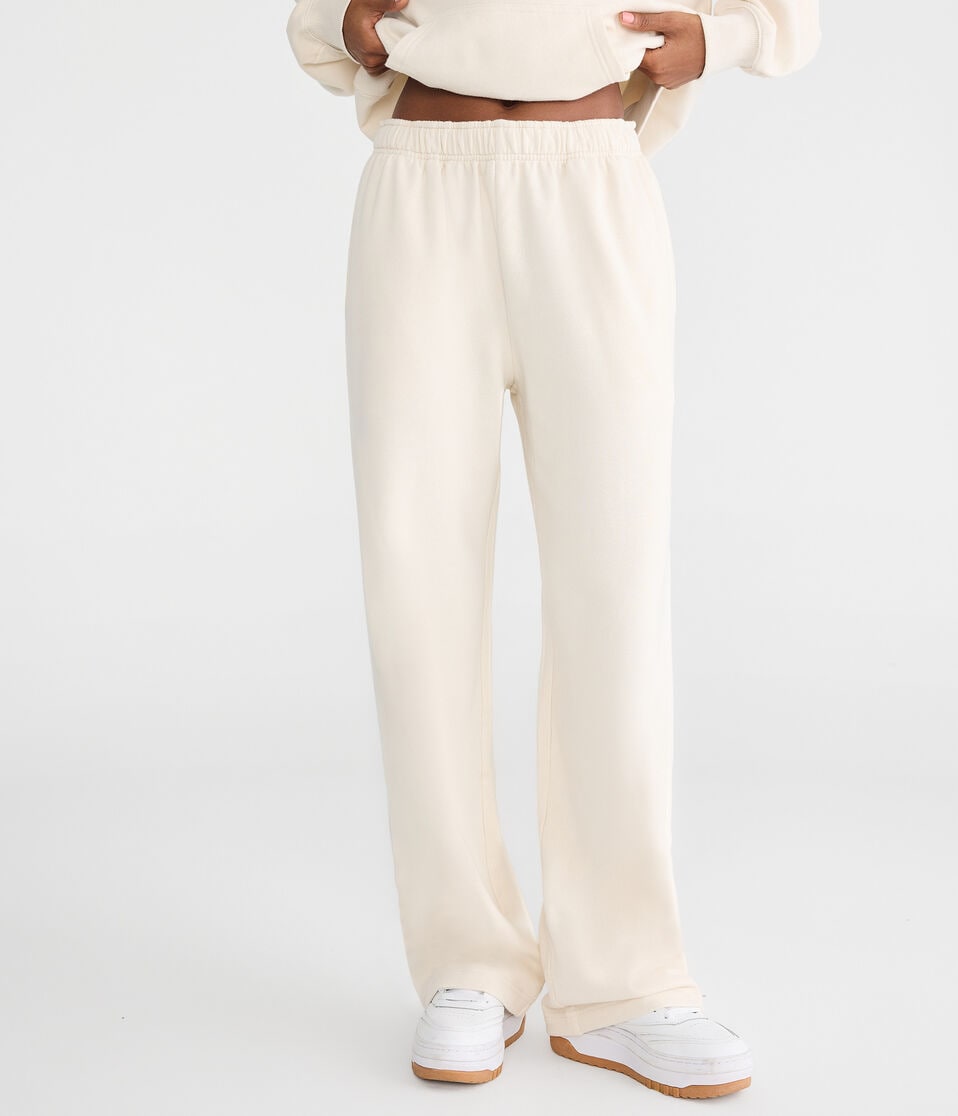Cloud Soft Rhinestone Heart High-Rise Wide Leg Sweatpants