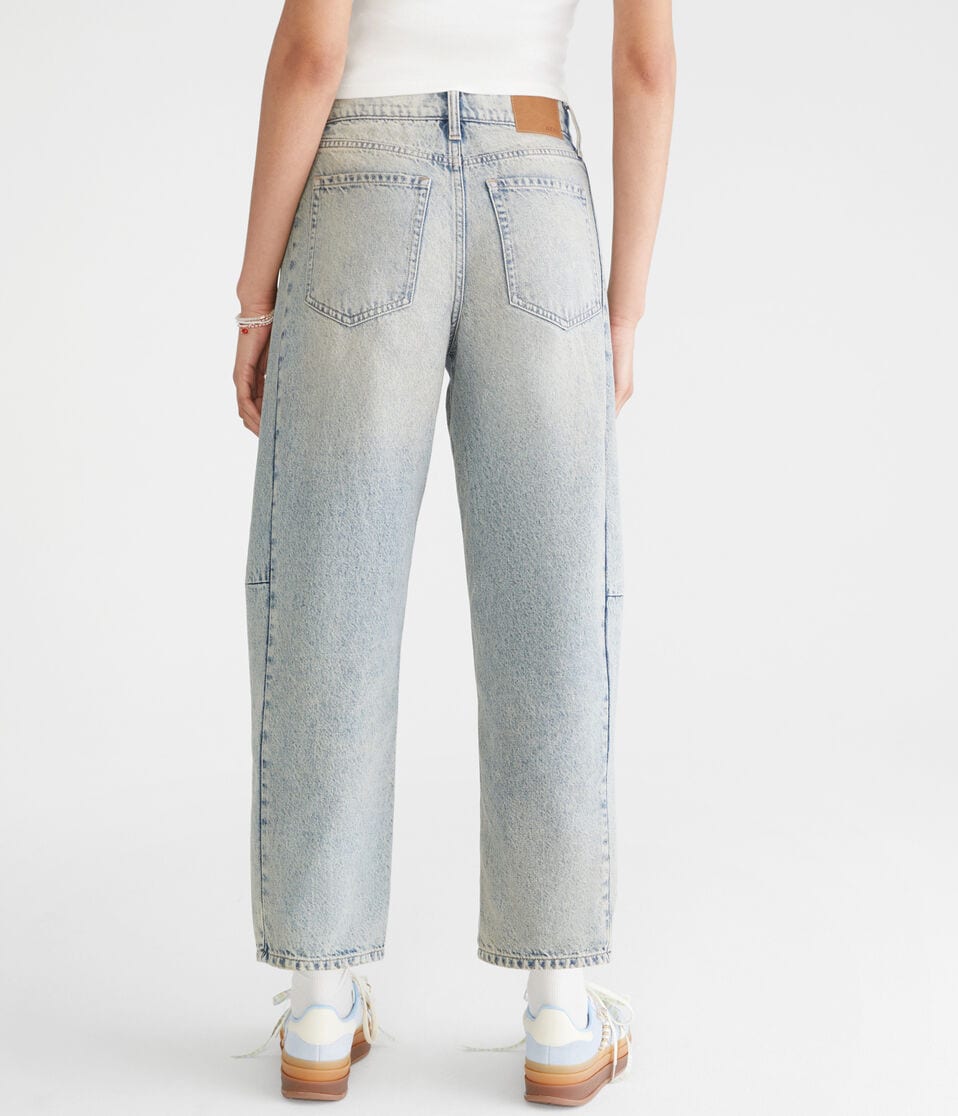 Mid-Rise Barrel Leg Jean