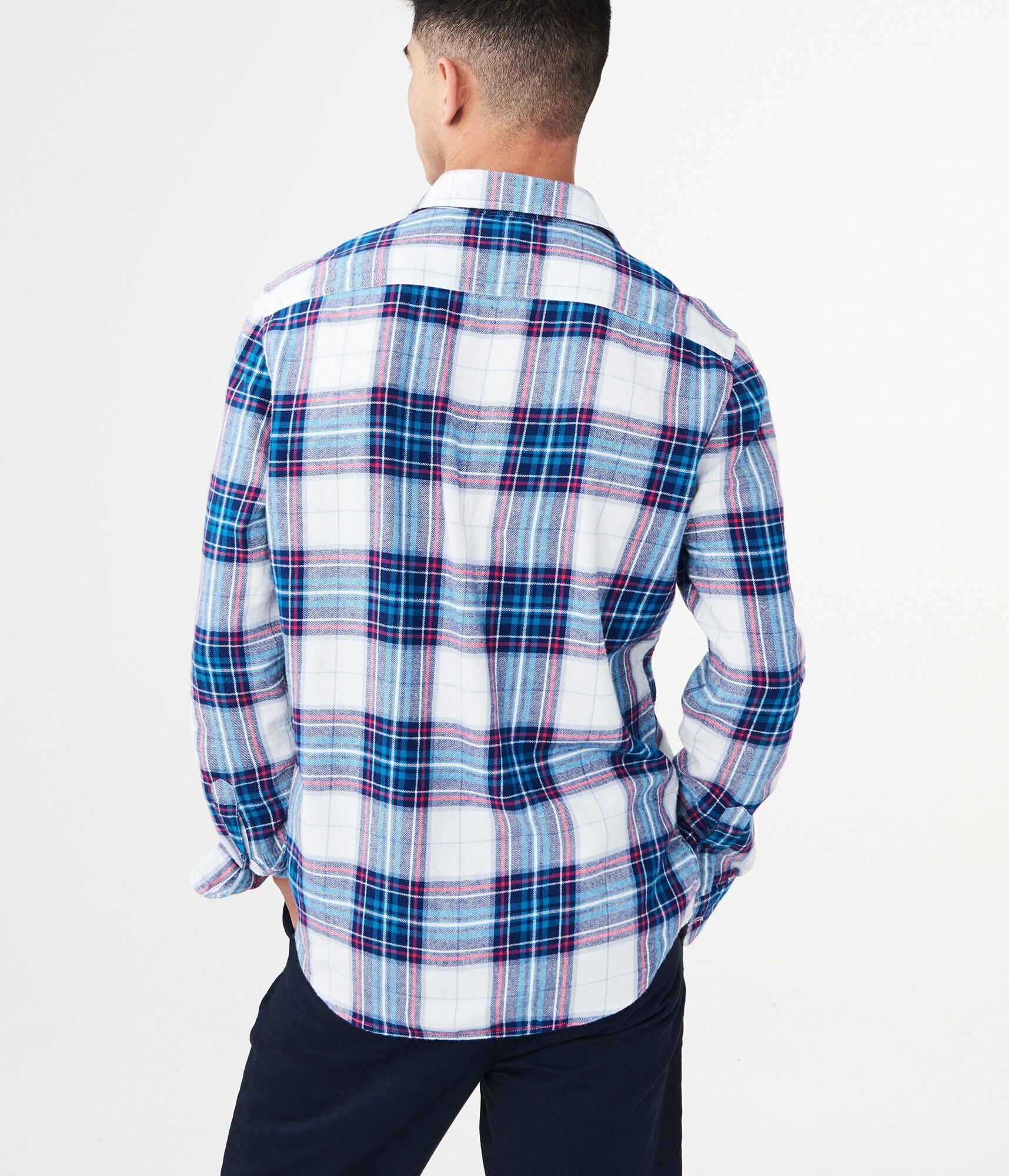 Long Sleeve Plaid Flannel Woven Shirt