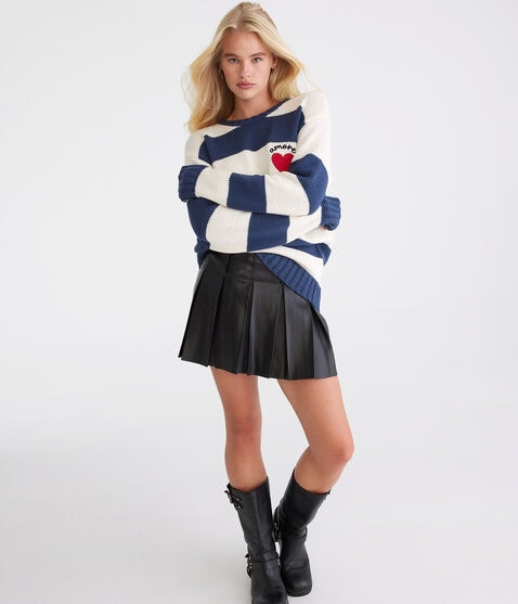 Amore Striped Crew Sweater