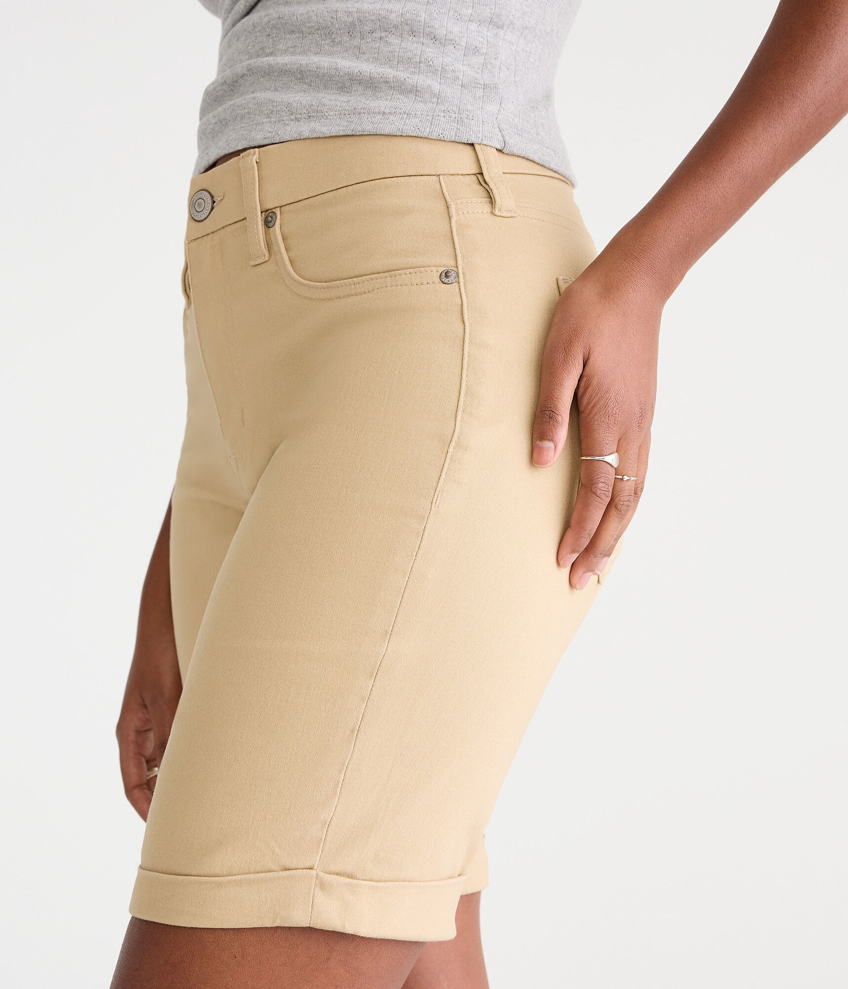 Curvy Seriously Stretchy High-Waisted Uniform Bermuda Shorts