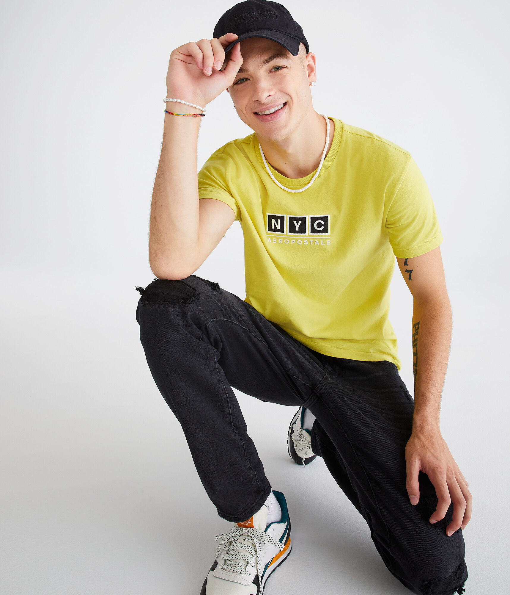 Aeropostale NYC Box Logo Appliqu&eacute; Graphic Tee