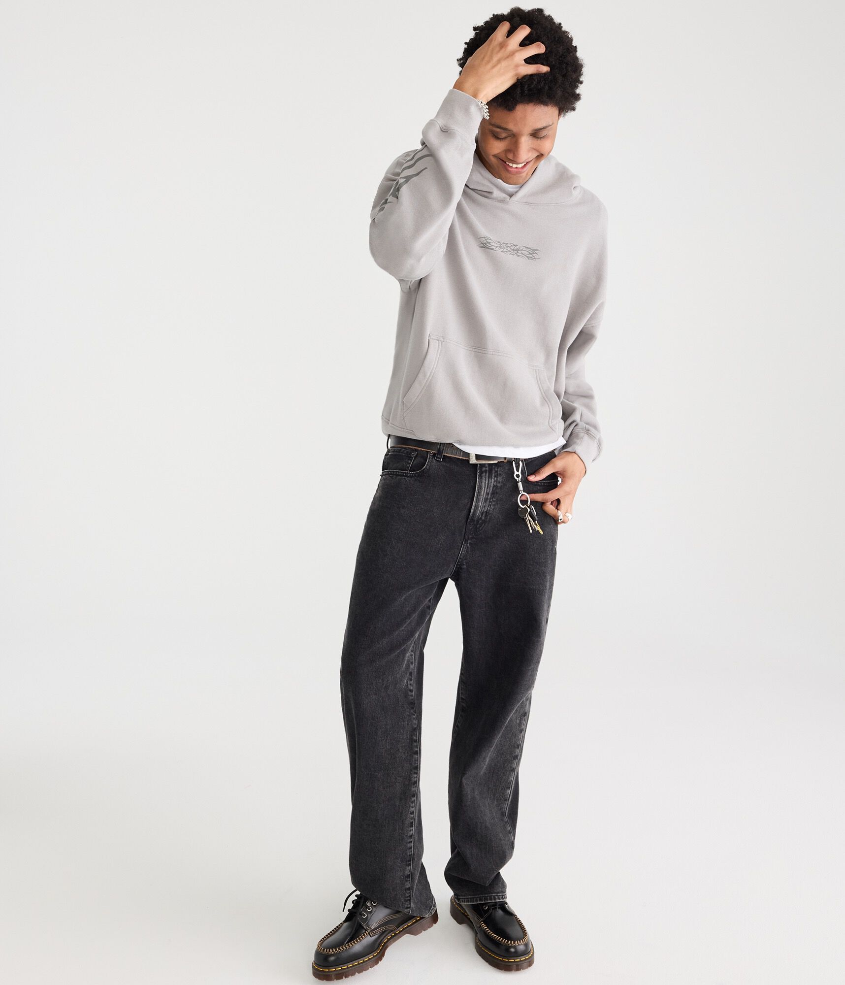 Cloud Soft Tribal Tattoo Boxy Pullover Hoodie