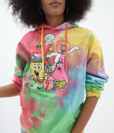 SpongeBob's Crew Tie-Dye Boyfriend Pullover Hoodie