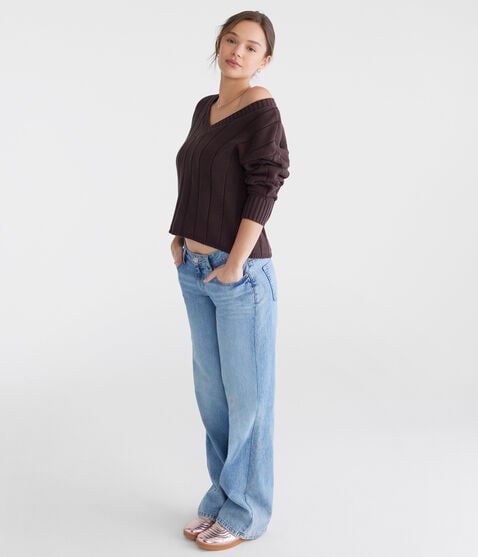 Ribbed V-Neck Sweater Ribbed V-Neck Sweater