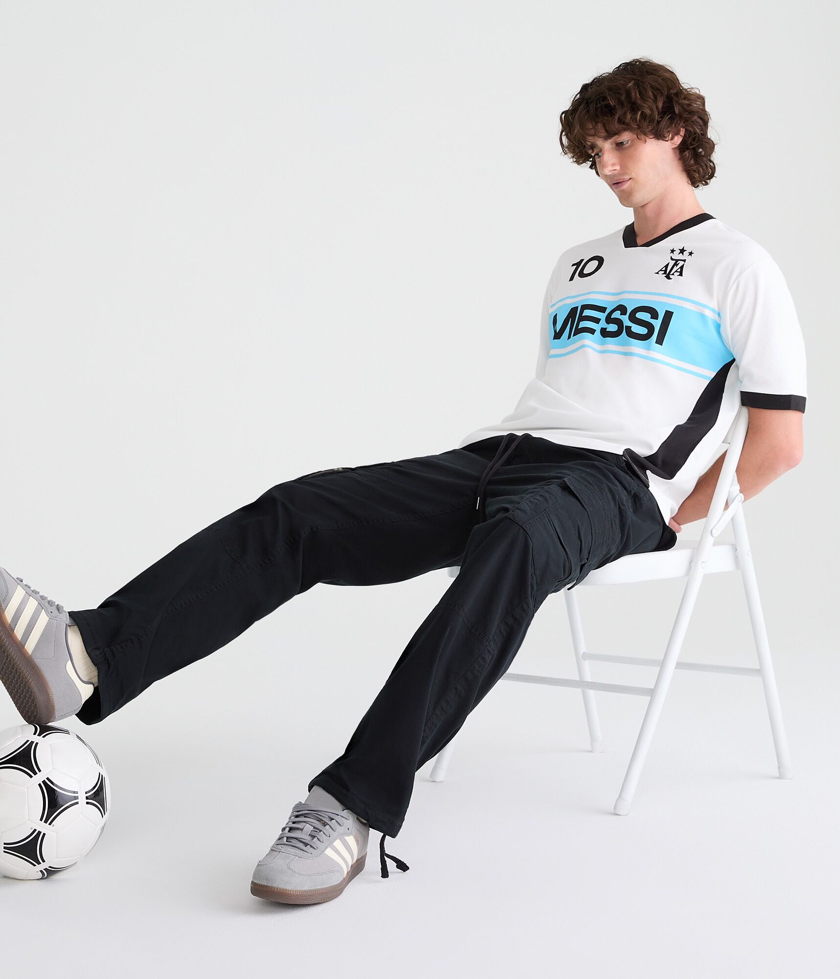 Argentina Messi 10 V-Neck Soccer Jersey