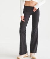Flare High-Rise Fold-Over Pants
