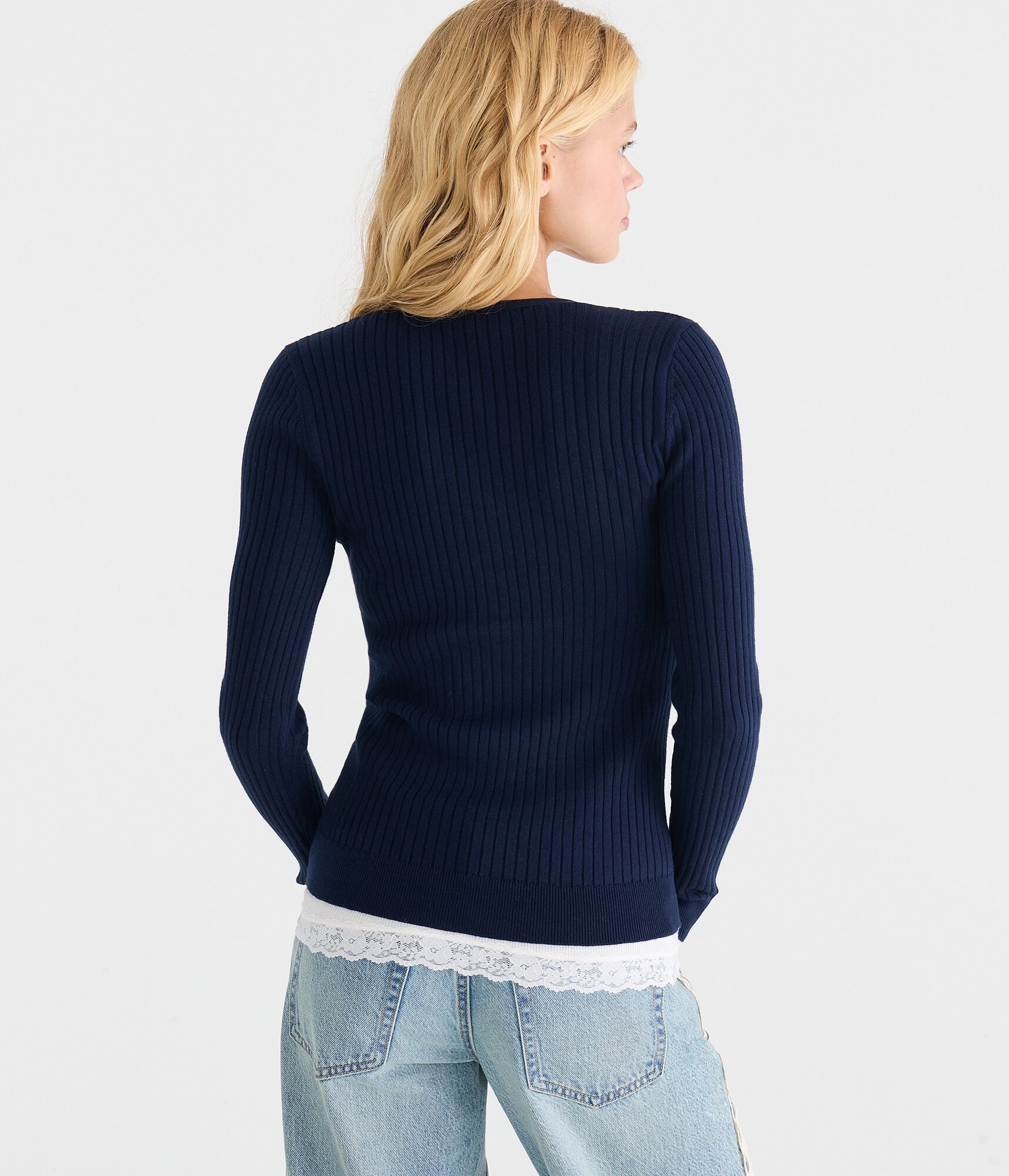 Ribbed Henley Sweater