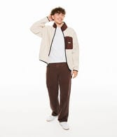 Sherpa Fleece Mock-Neck Jacket