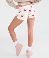 Cherries Polyfleece Sleep Shorts