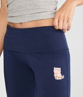 Cloud Soft Cool Girls Love Cats Mid-Rise Fold-Over Flare Leg Pants