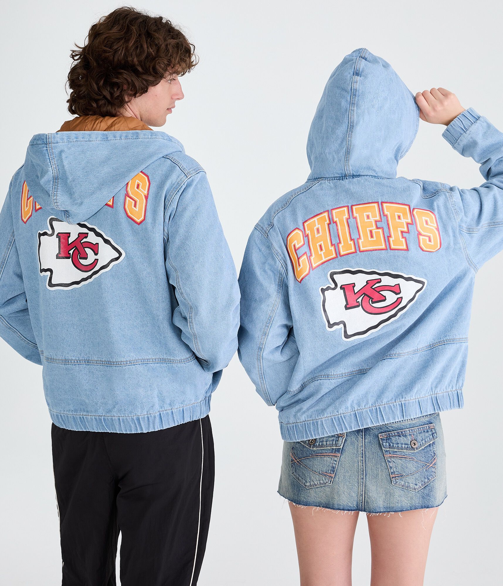 Kansas City Chiefs Full-Zip Hooded Denim Jacket