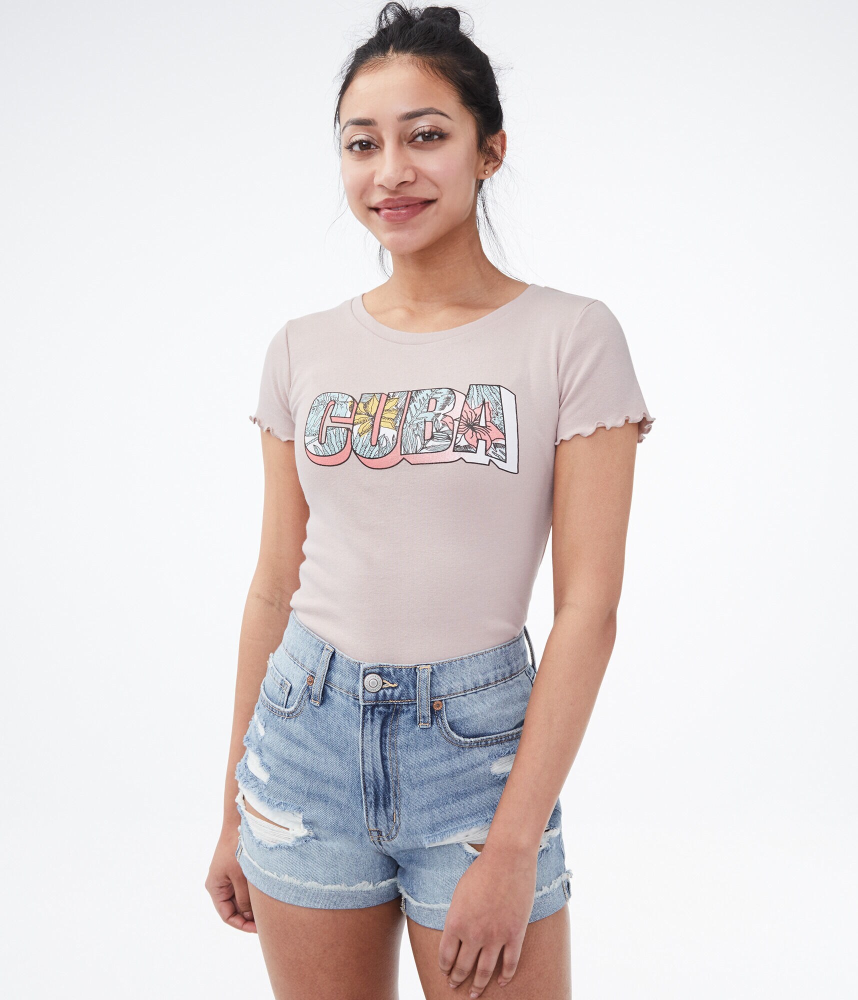 Cuba Graphic Shrunken Tee