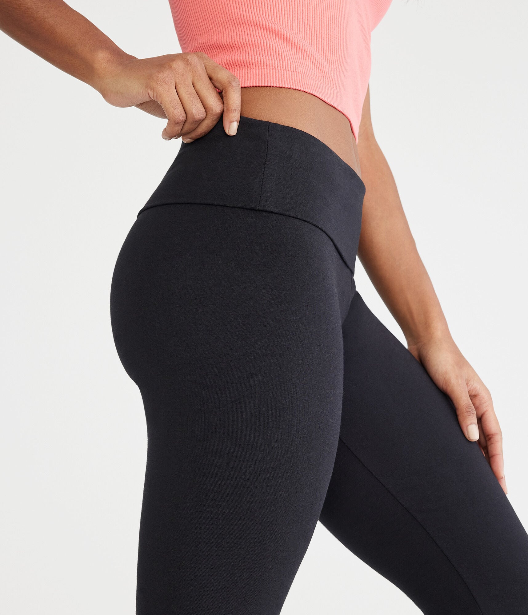 Mid-Rise Fold-Over Bootcut Pants