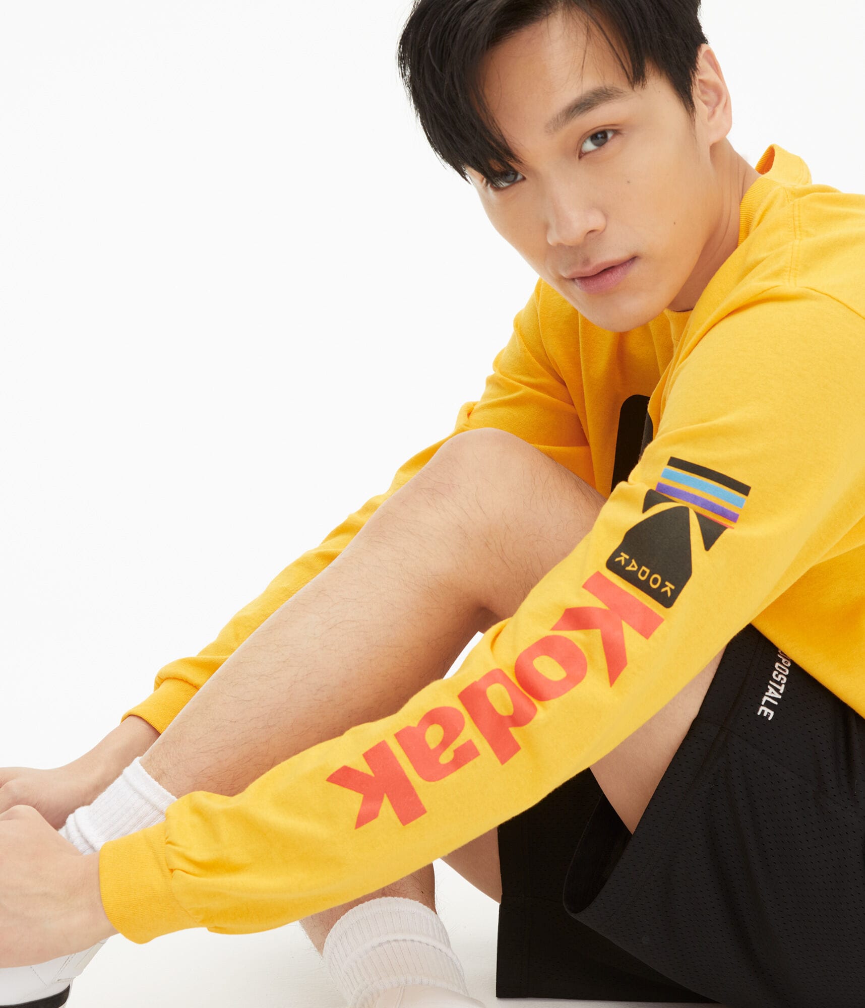 Tシャツ・カットソー [KODAK]Breezepop Graphics Aerocool T-Shirt Oversized High Neck Graphic Raw Edge T-shirt | boohoo