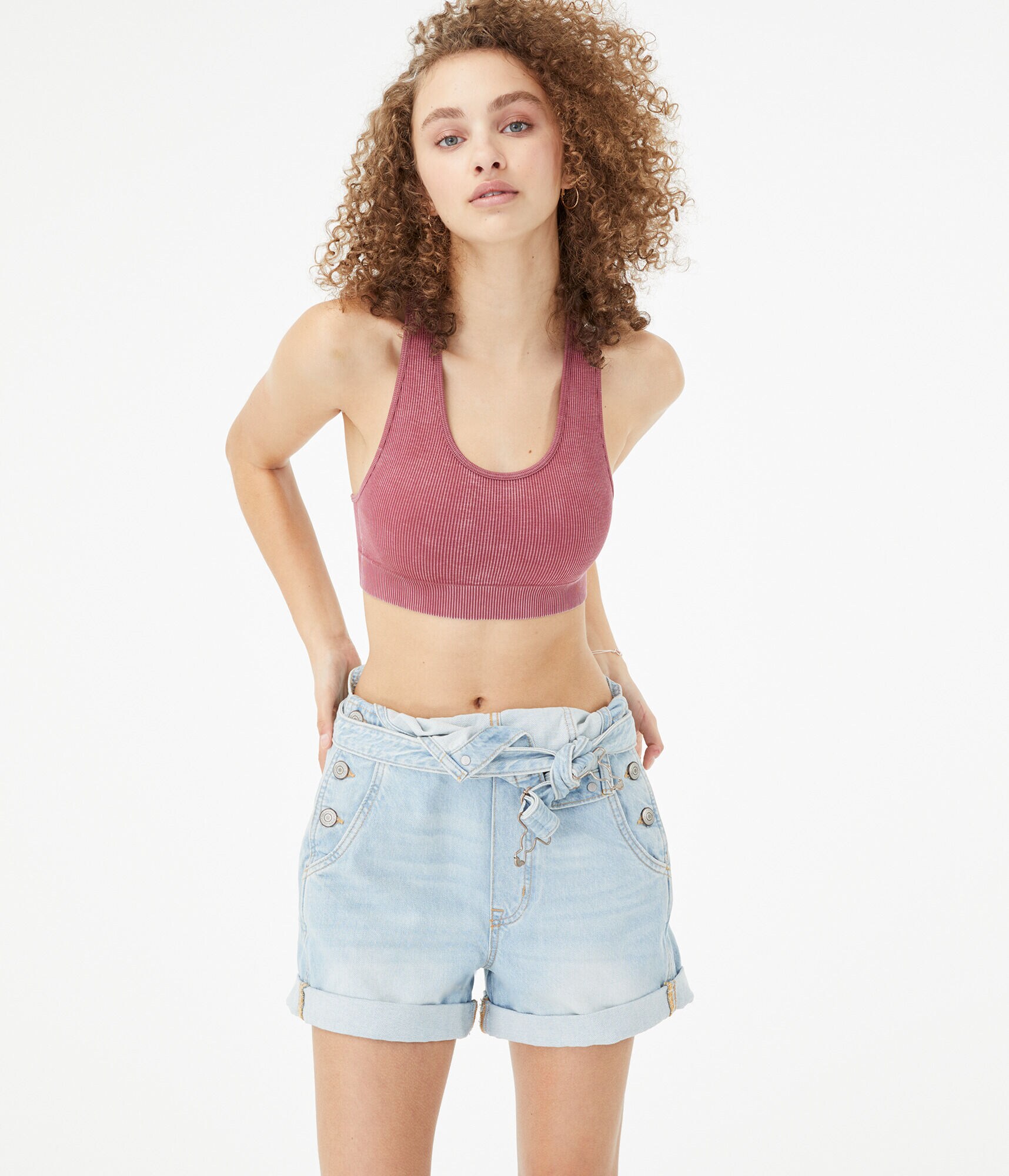 Seriously Soft Acid Wash Seamless Racerback Sports Bra