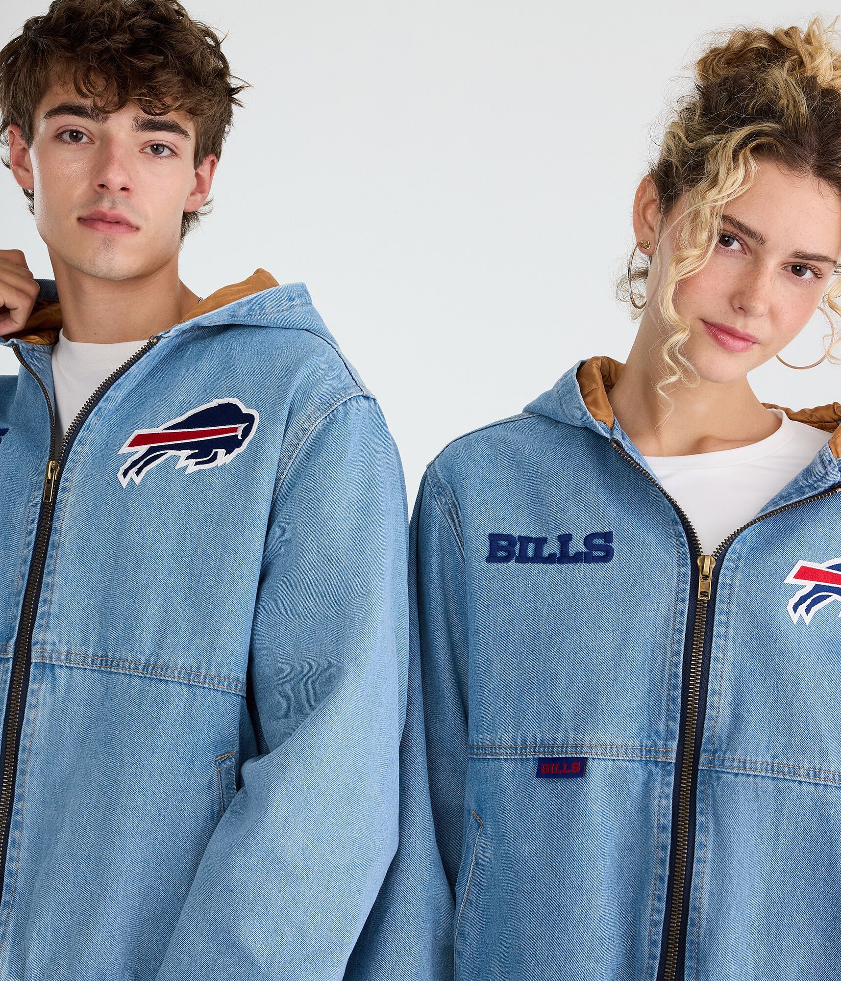 Buffalo Bills Full-Zip Hooded Denim Jacket