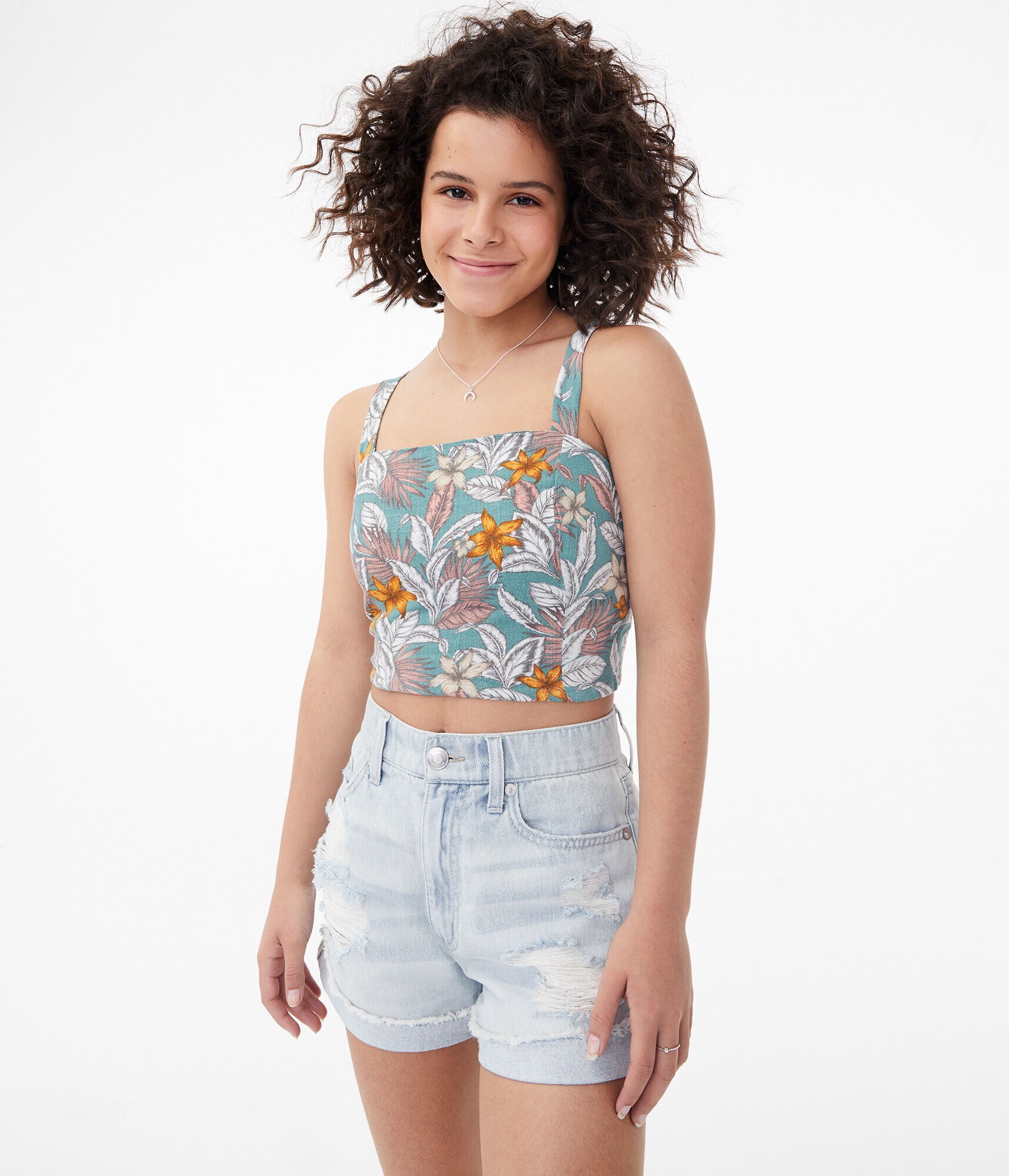 Tropical Flower Cropped Tank