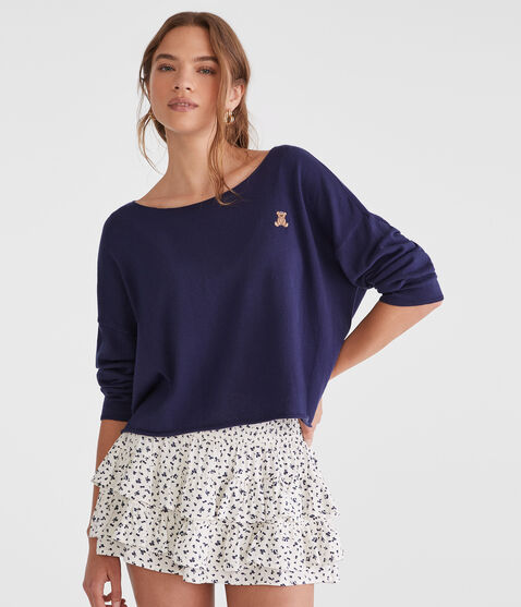 Teddy Bear Slash-Neck Sweater Teddy Bear Slash-Neck Sweater