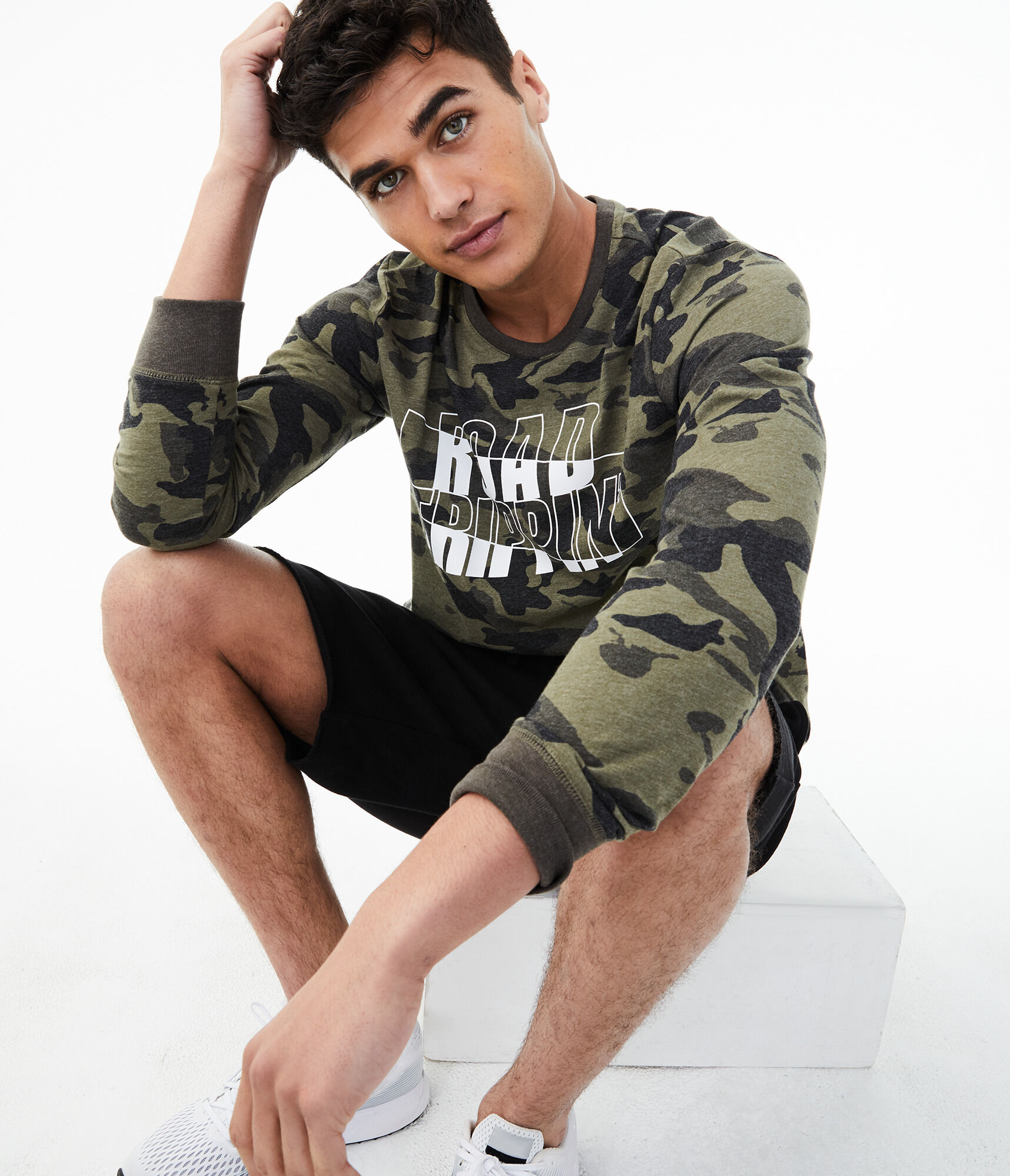 Long Sleeve Road Trippin' Camo Graphic Tee