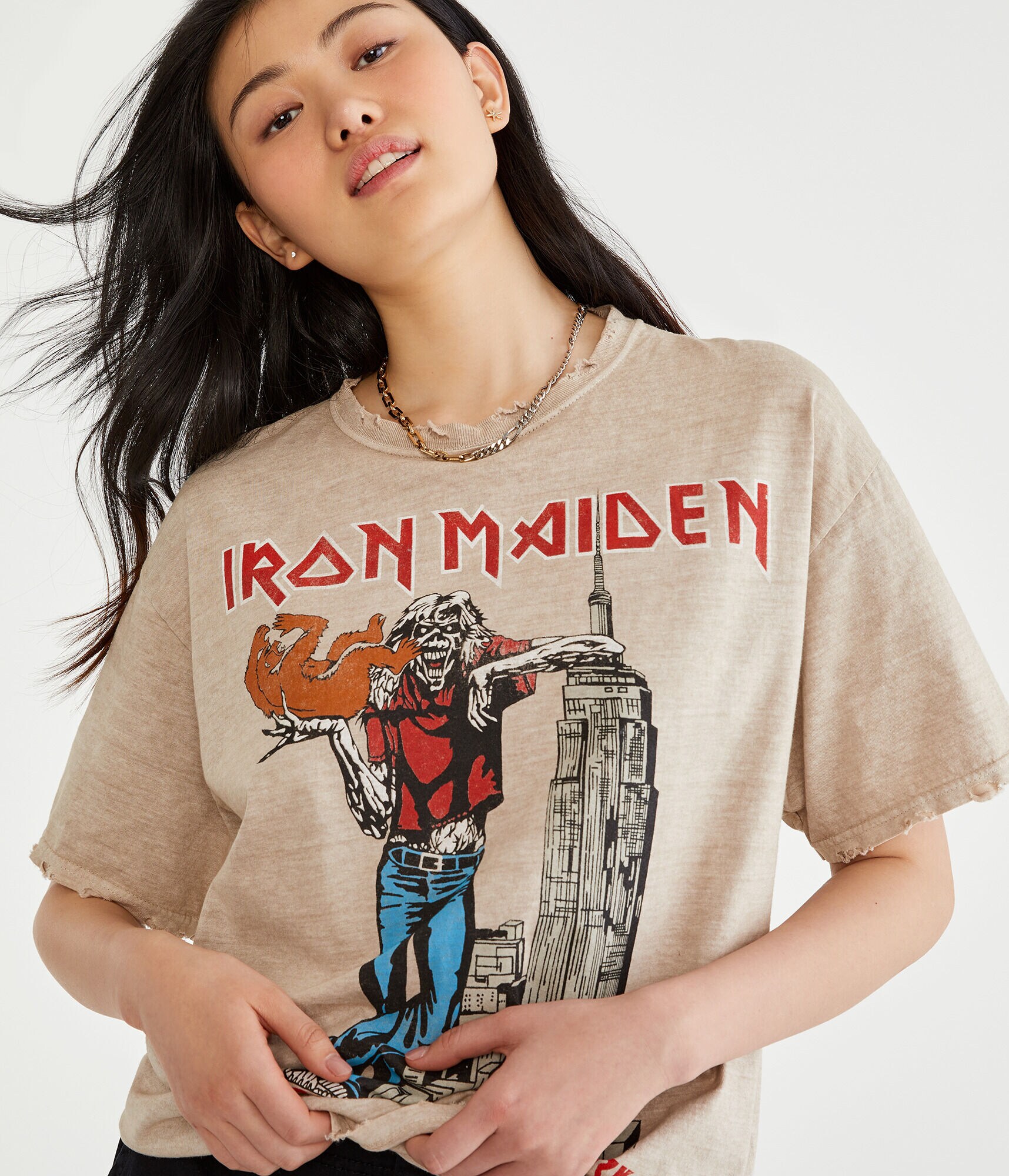 Iron Maiden Beast In New York Destroyed Graphic Tee