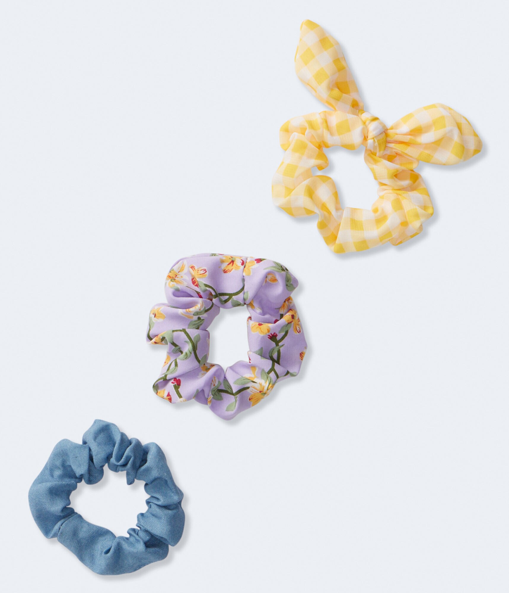 Gingham Bow Scrunchie 3-Pack