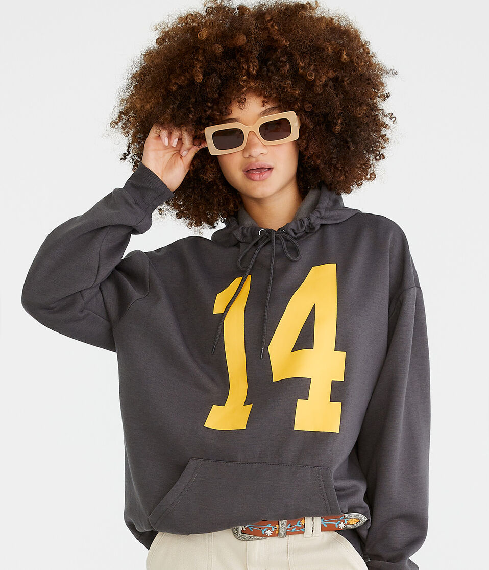 Number 14 Oversized Pullover Hoodie