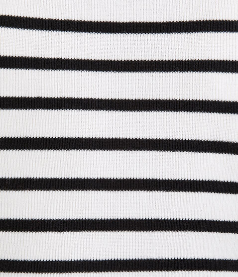 Thin Stripe Cropped Off-The-Shoulder Sweater Thin Stripe Cropped Off-The-Shoulder Sweater