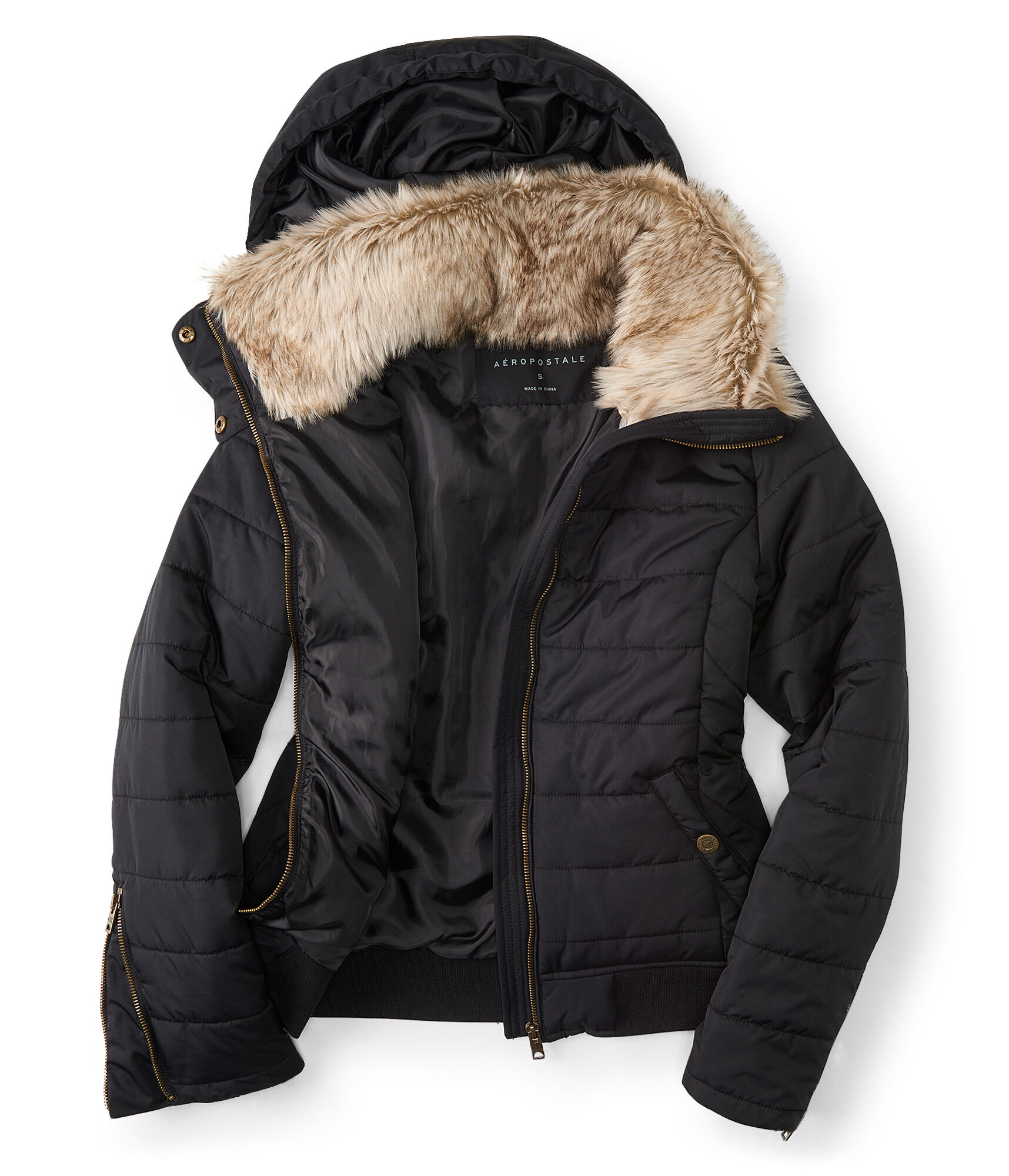 aeropostale faux fur hoodie