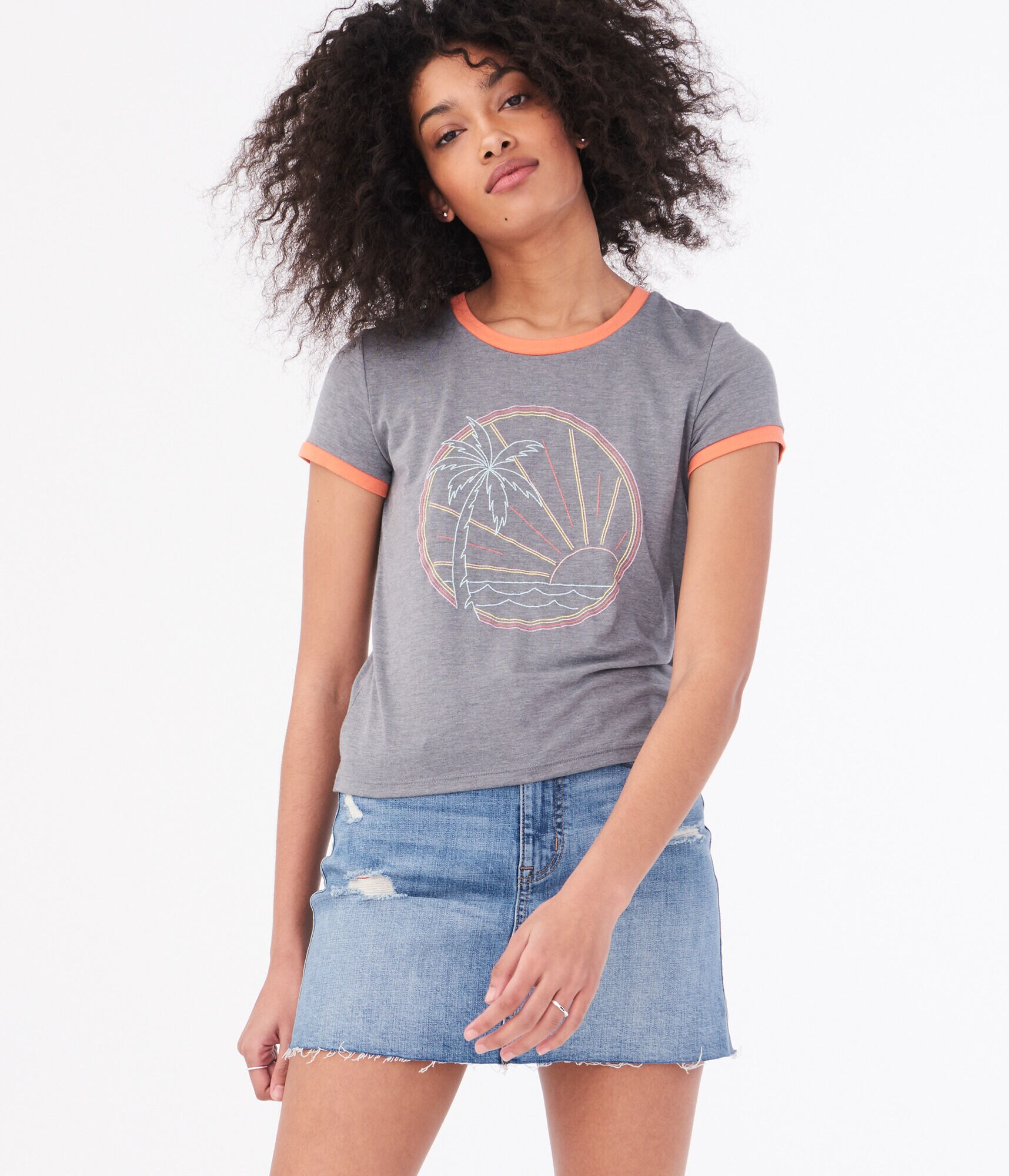 Seriously Soft Palm Tree Graphic Girl Tee
