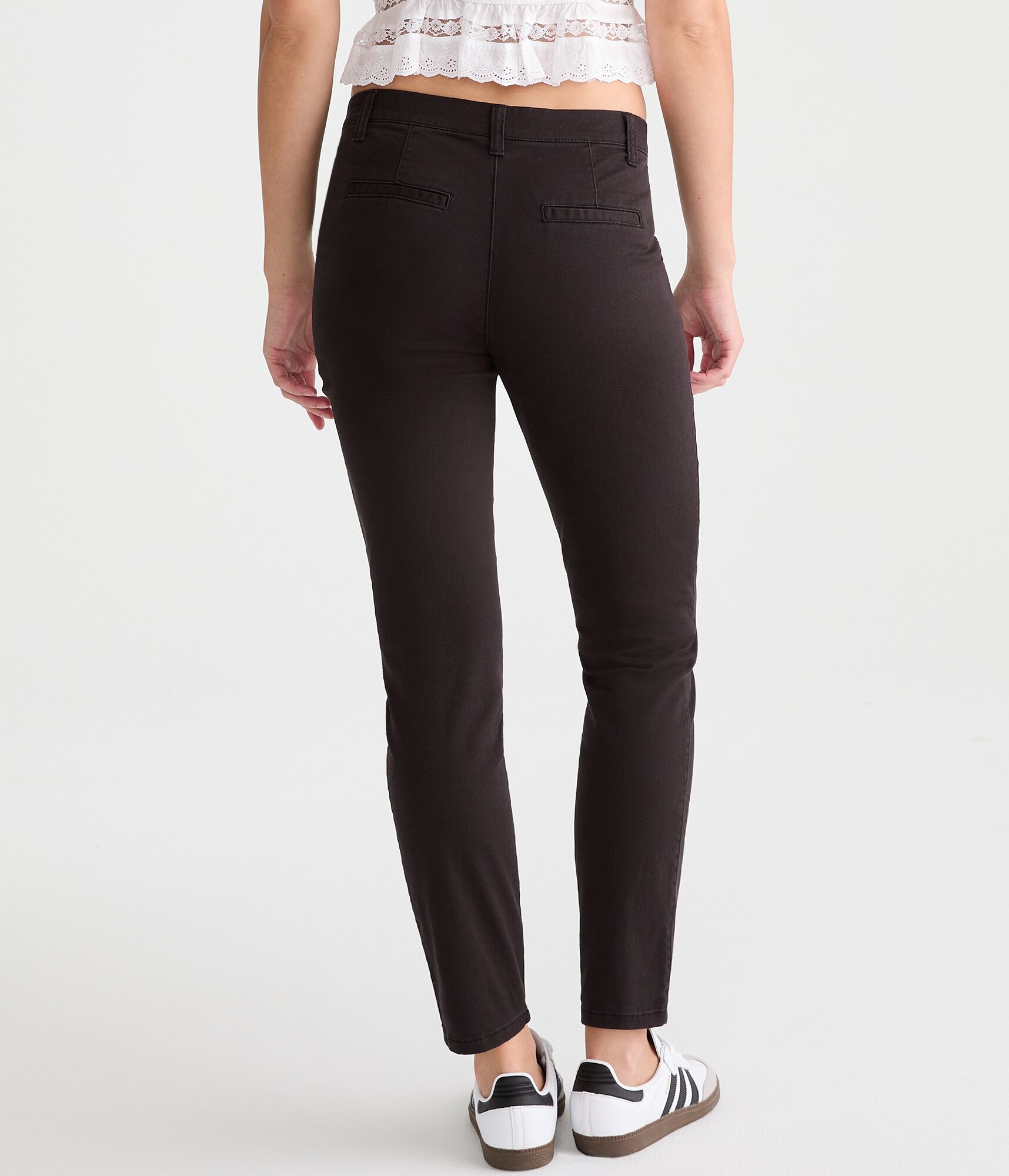 High-Rise Slim Twill Pants