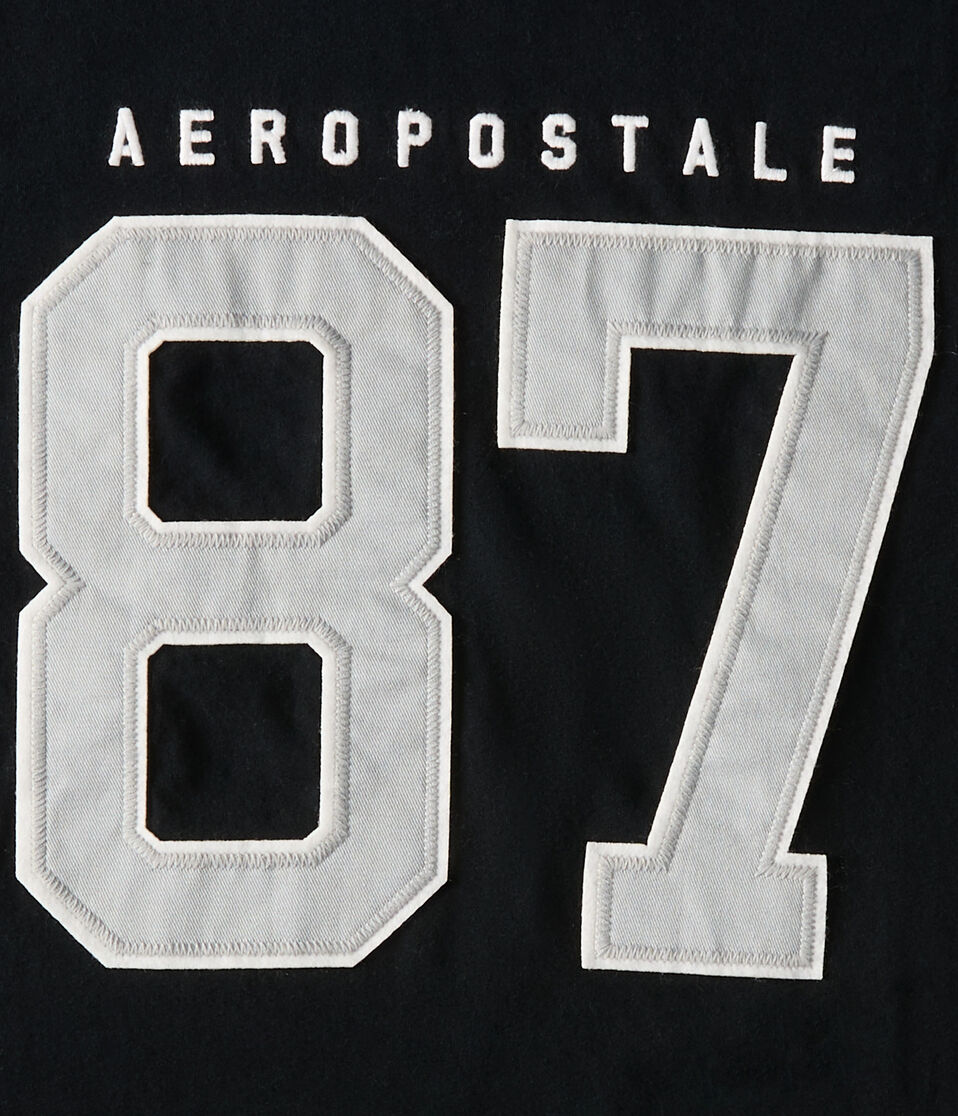 Aeropostale Large 87 Appliqué Graphic Tee