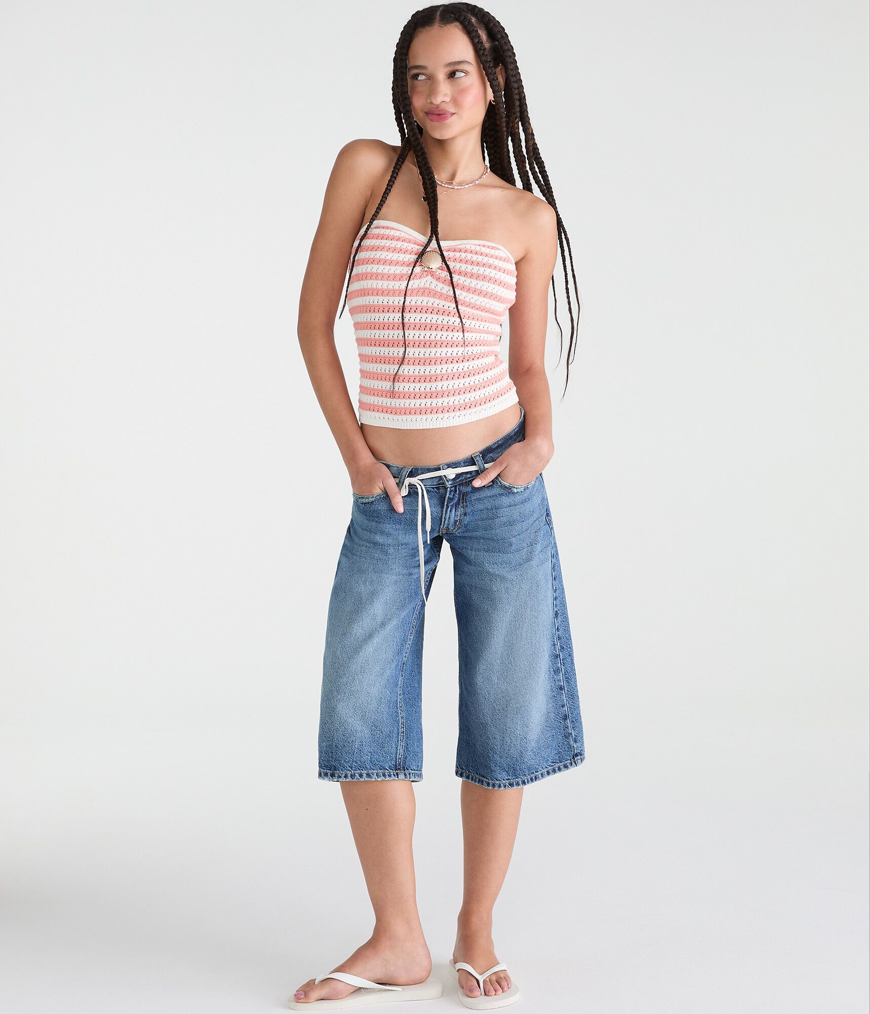 Coastal Striped Sweater Tube Top