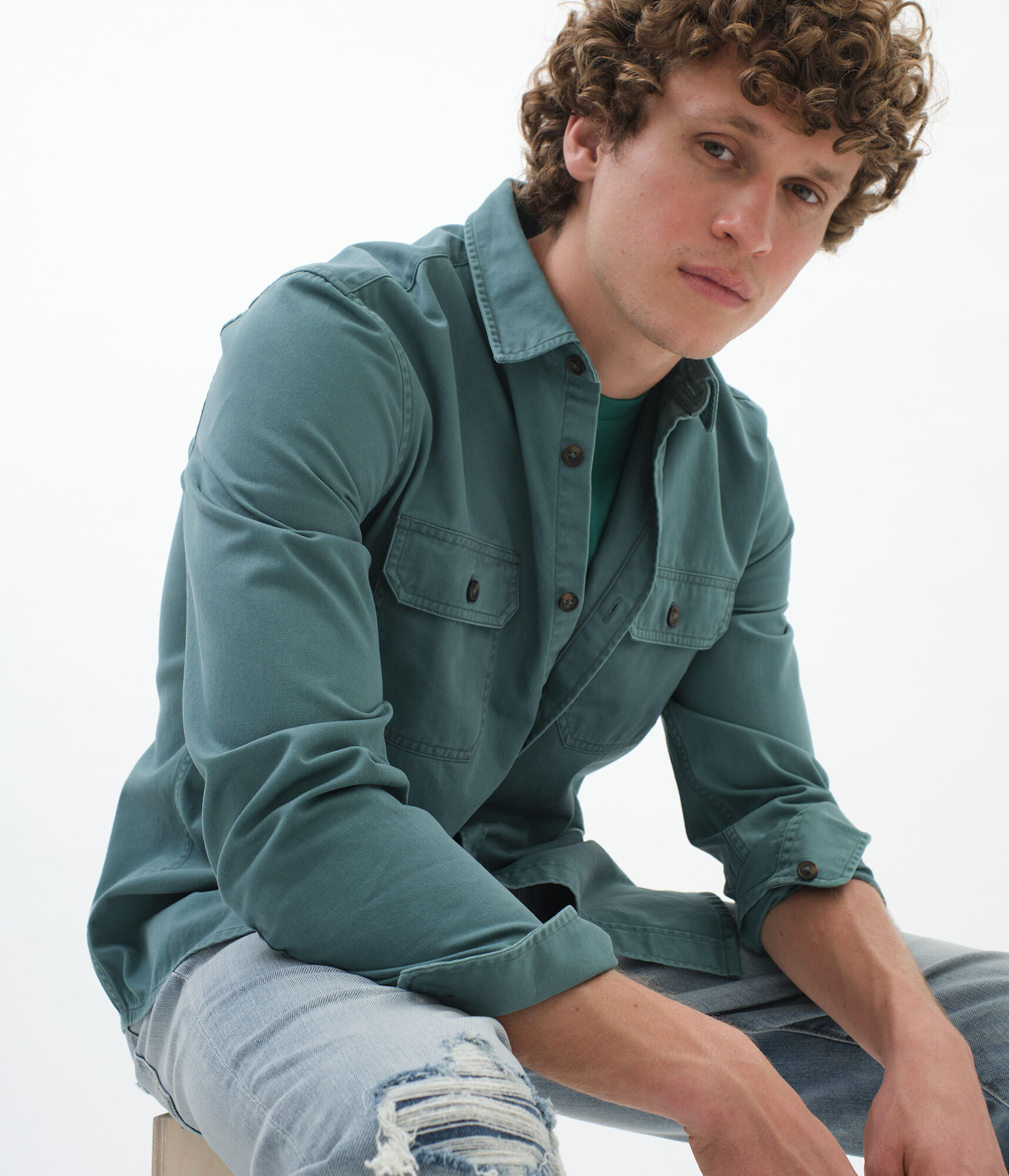 Long Sleeve Workwear Button-Down Shirt