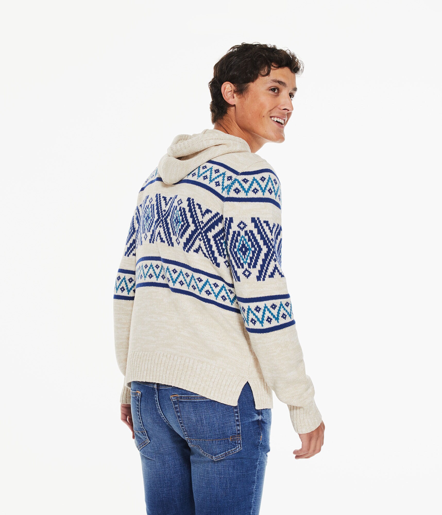 Fair Isle Hooded Sweater