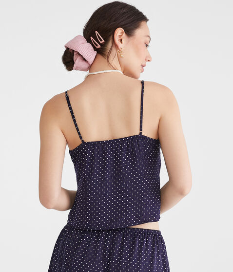 Polka Dot Satin Sweetheart Cami