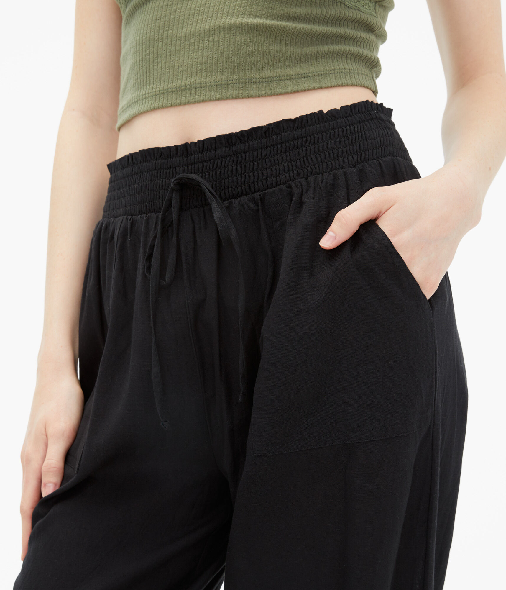 High-Rise Linen Beach Pants