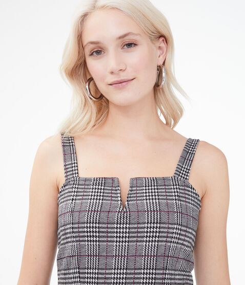 Houndstooth V-Wire Fit & Flare Dress