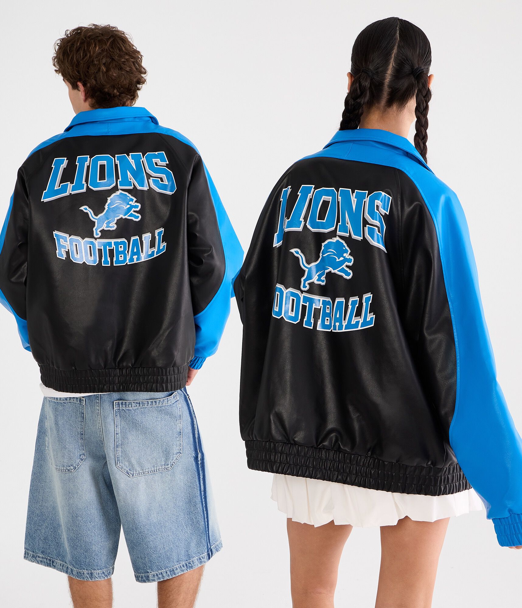 Detroit Lions Faux Leather Full-Zip Jacket