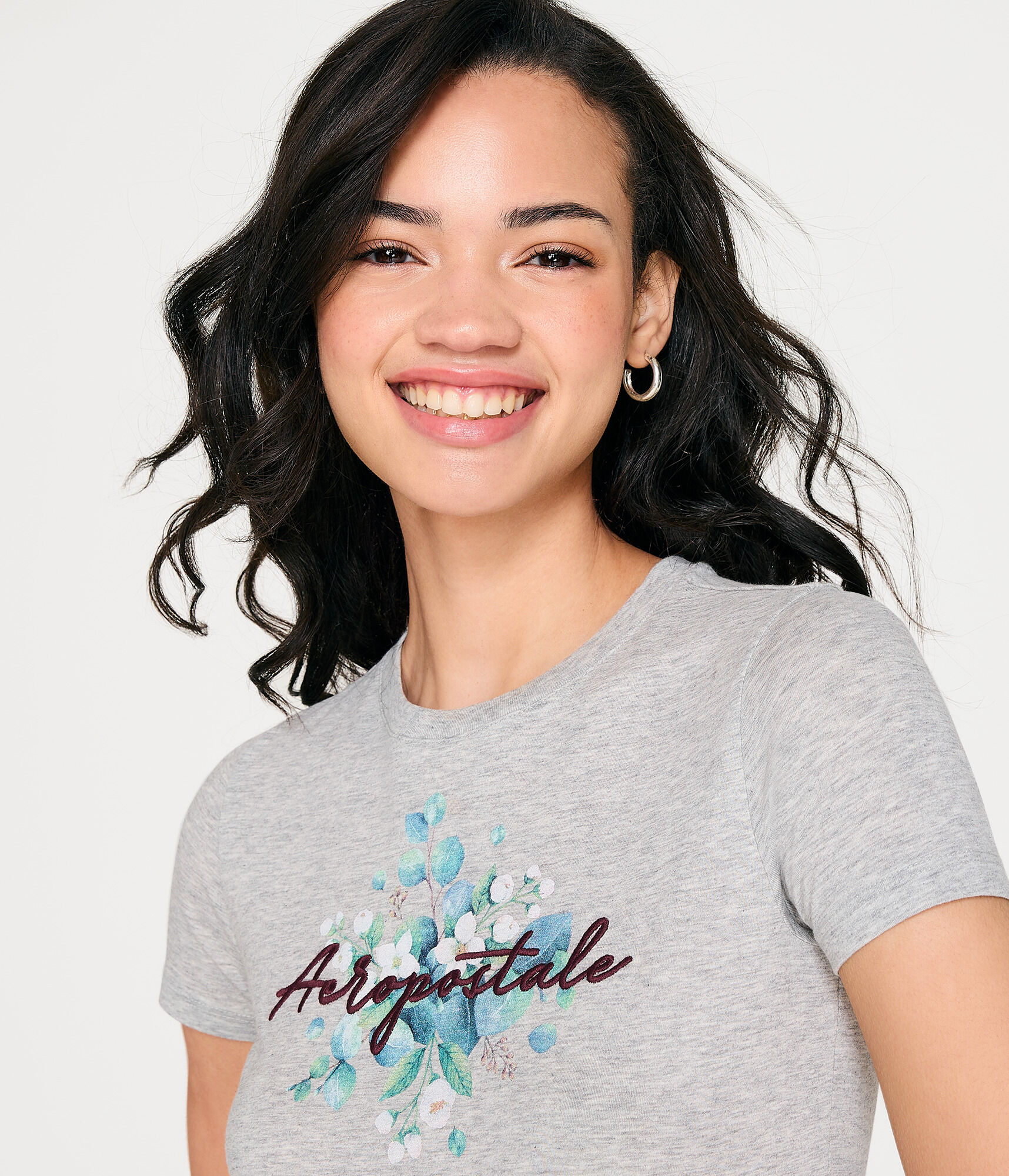 Aeropostale Watercolor Floral Graphic Tee