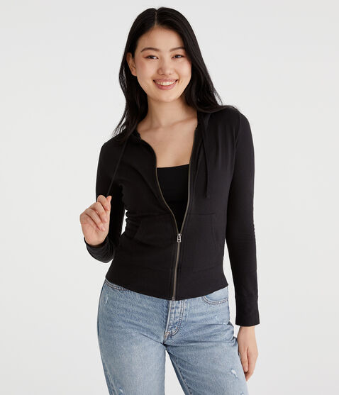 Solid Lightweight Full-Zip Hoodie Solid Lightweight Full-Zip Hoodie