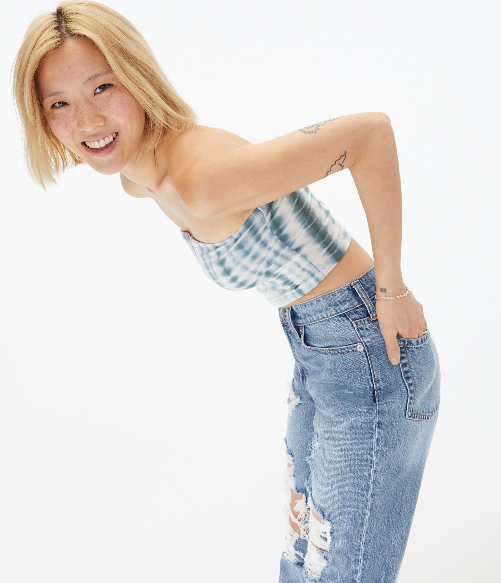 Seriously Soft Tie-Dye V-Wire Cropped Tube Top