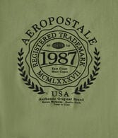 Aeropostale Laurel Circle Flocked Graphic Tee