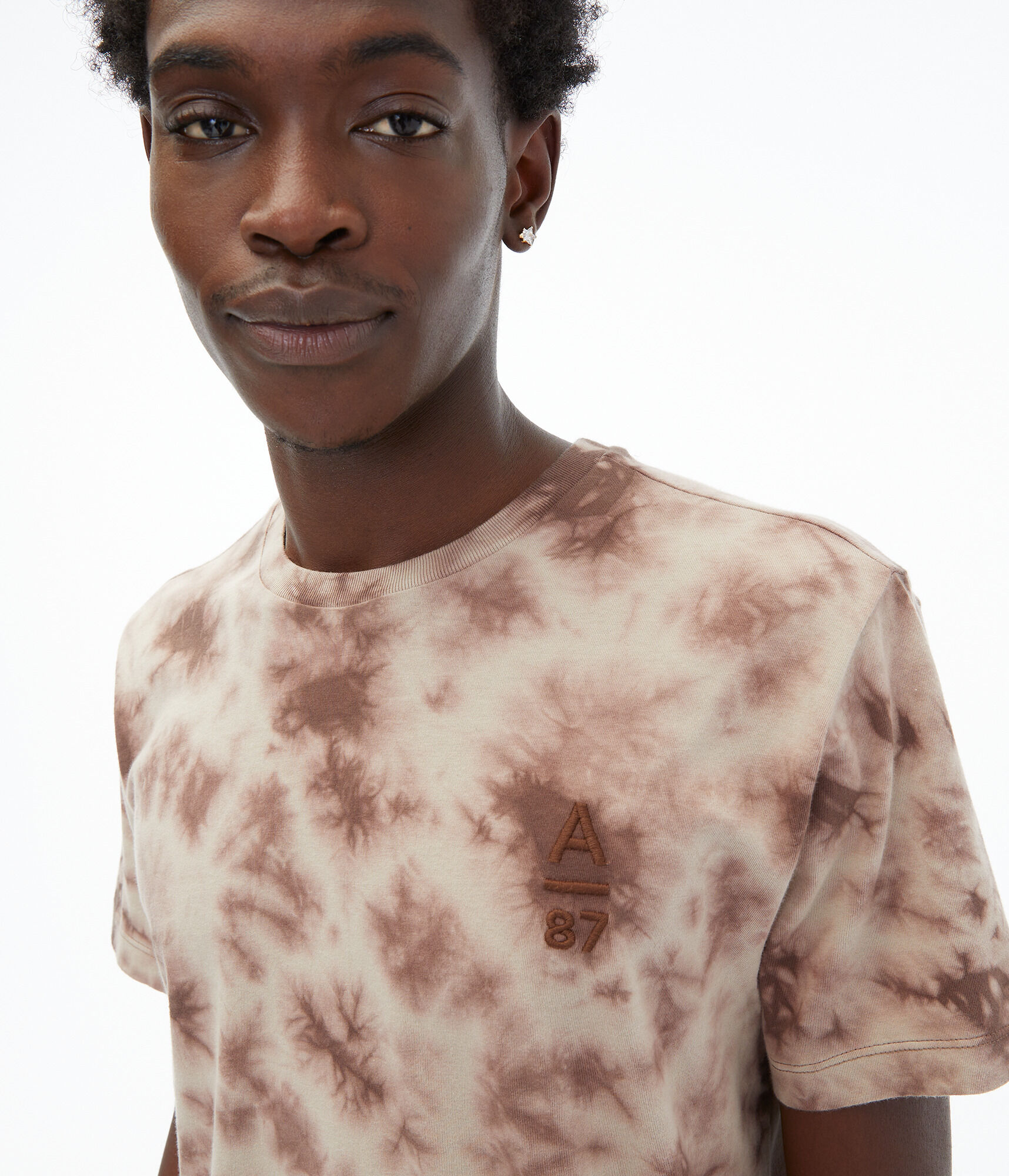 Tie-Dye Curved Hem Crew Tee