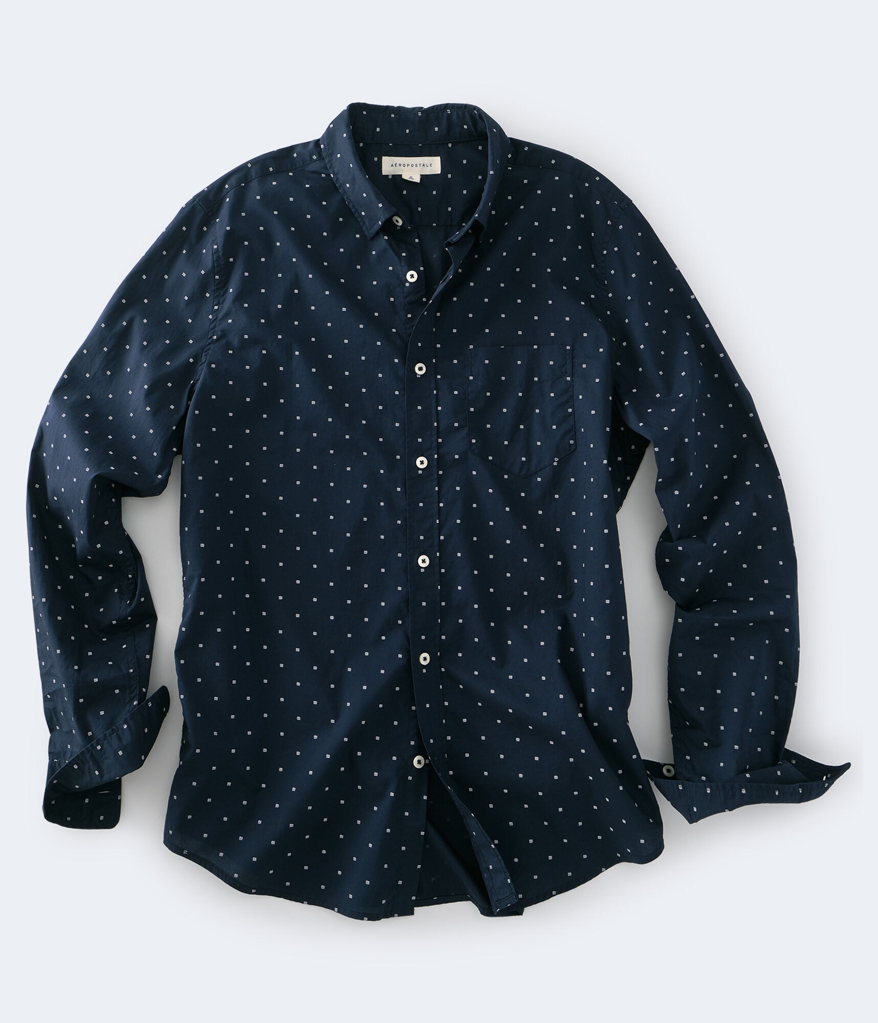 Long Sleeve Geometric Button-Down Shirt