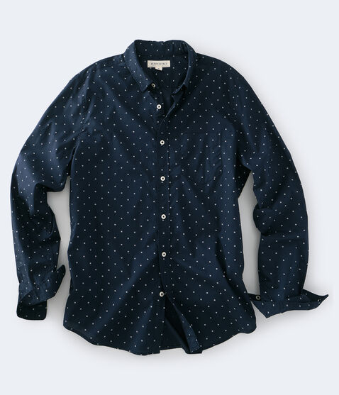 Long Sleeve Geometric Button-Down Shirt Long Sleeve Geometric Button-Down Shirt