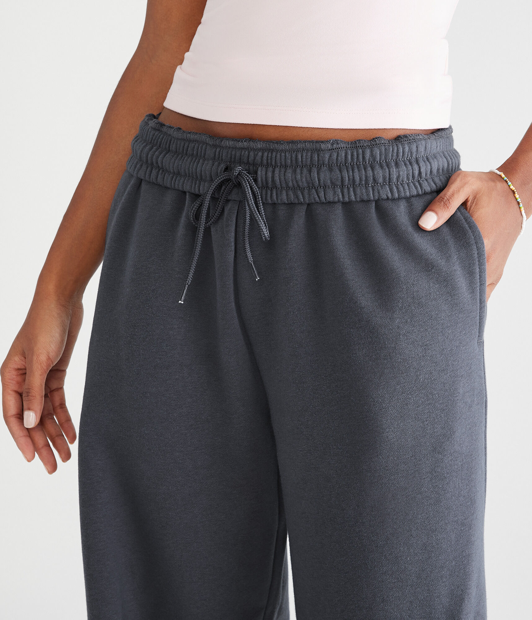 Mid-Rise Wide Leg Sweatpants