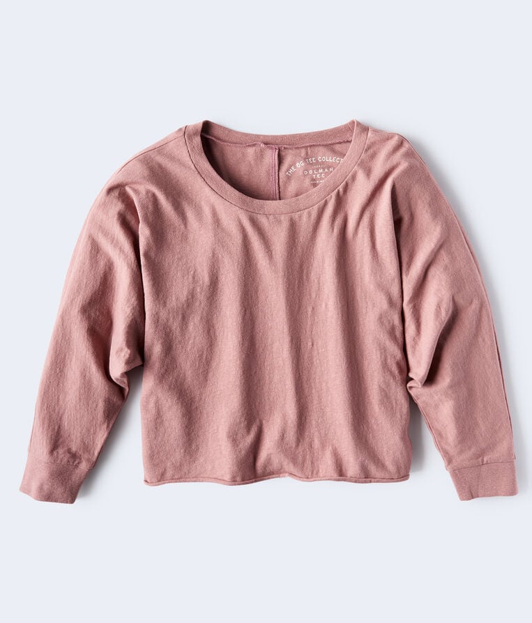 Long Sleeve Dolman Cropped Crew Tee